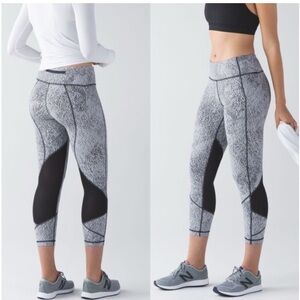 Lululemon Leggings Pace Rival Cropped 22” Power Luxtreme Spray Jacquard mid rise